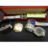 Five watches to include Timex quartz etc.