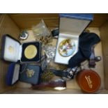 A box containing a quantity of watches, jewellery etc.