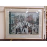 A framed and glazed Lowry print CONDITION REPORT: 78.5 cm x 64.