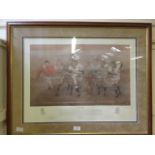 A framed and glazed limited edition rugby print signed by Tony Underwood,