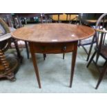 An early 20th century mahogany inlaid Pembroke table with drawer to end A/F