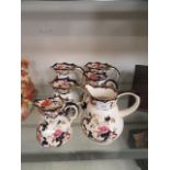 A collection of six Masons Mandelay patterned jugs