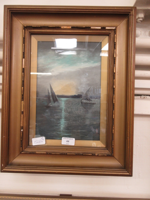 A gilt framed and glazed oil painting 'Sunset on the Nile' dated 1918