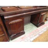 A 19th century mahogany twin pedestal sideboard,