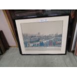 Three framed and glazed coloured etchings of German scenes