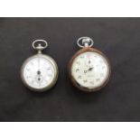 A mid-20th century chrome plated Goodwin stopwatch with an outer leather case together with an