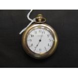 An early 20th century Waltham gold plated open face pocket watch,