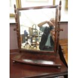 A Victorian mahogany swing toilet mirror