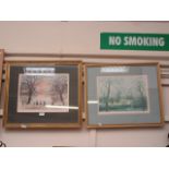 Two framed and glazed signed Helen Bradley prints,
