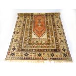 A handwoven Persian rug,