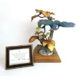 A limited edition Royal Worcester model of a Kingfisher and Autumn Beech,