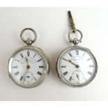 A silver 'National English Lever' pocket watch by Kendal & Dent together with a silver cased pocket