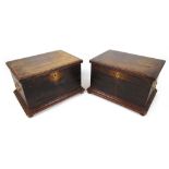 A pair of 18th century style oak boxes,