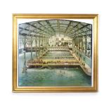 After Marilyn Janeck Blaisdell (1928-2016), Sutro Baths, San Fransciso in 1900, lithographic print,