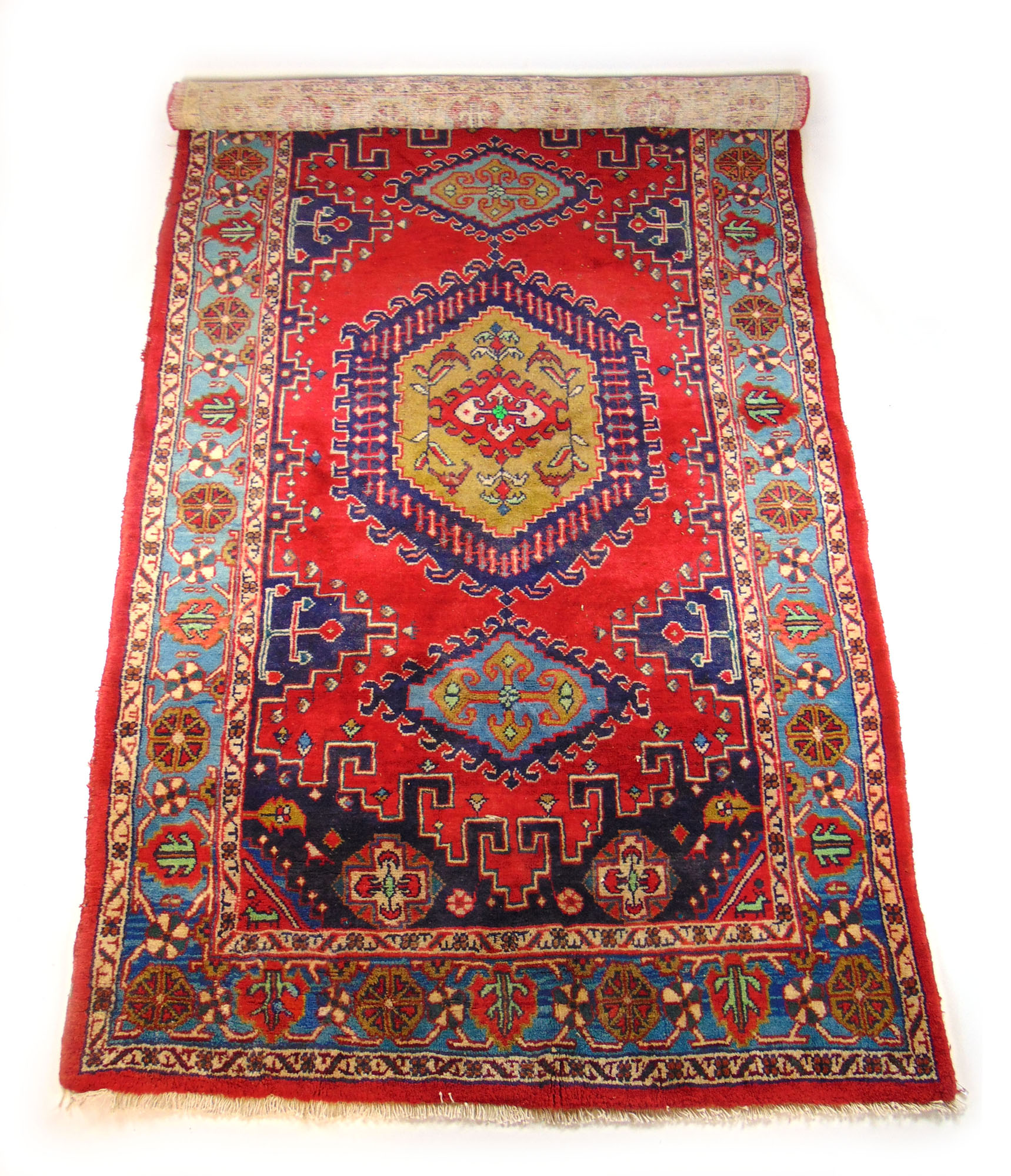 A handwoven Persian rug,