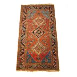 A handwoven Turkish rug,