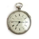 A Victorian silver centre seconds pocket chronograph,