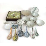 A collection of 19th and early 20th century Chinese ceramics to include bowls, spoons dishes etc.