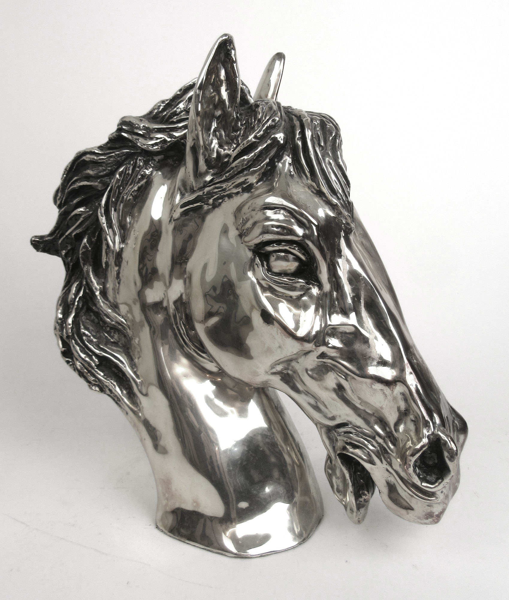A large silver plated model of a horses head after Ricardo Del Rio signed and numbered to neck - Image 3 of 3