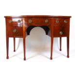 A late 18th century mahogany bow front sideboard,