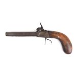 A 19th century Belgian double barrelled percussion pistol, l.