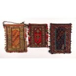 Three hand woven Persian salt bags with tasseled edges CONDITION REPORT: General