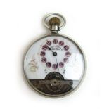 A George V silver Hebdomas Patent 8 Days pocket watch,