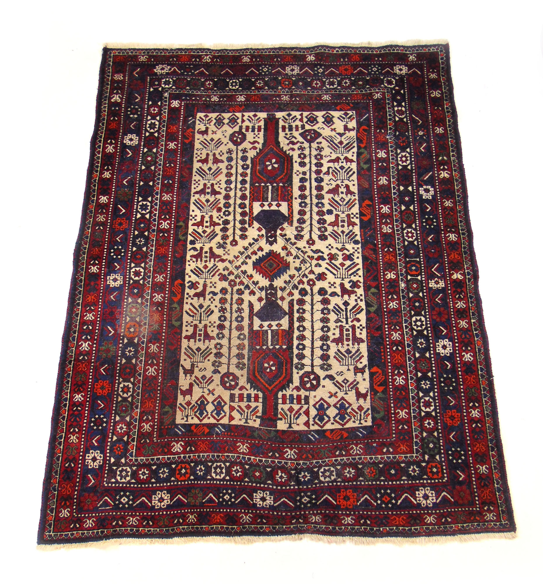 A handwoven Caucasian rug,