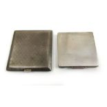 A George V silver cigarette case together with a George VI silver compact. Various hallmarks.