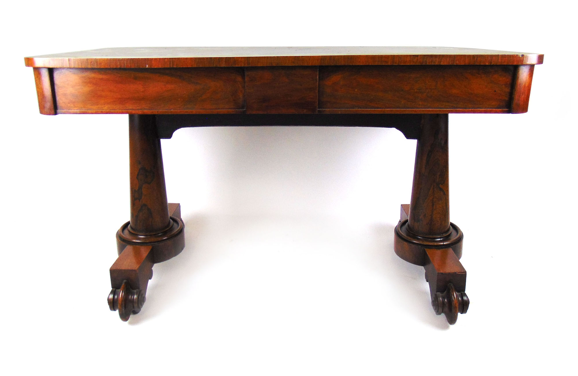 A 19th century rosewood library table,