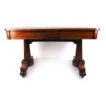 A 19th century rosewood library table,