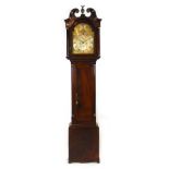 An 18th century mahogany long case clock,