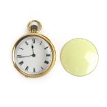 A late 19th century 18ct gold cased fob watch, the dial having Roman numerals.