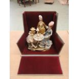 A boxed limited edition Royal Worcester figural group 'The Tea Party', h.