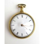 A George III yellow metal pair cased verge fusee pocket watch, the movement signed 'Fras Putley,