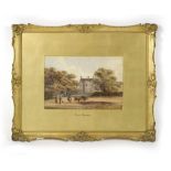 Thomas Baker of Leamington (1809-1869), A manor house, cattle in the foreground, signed,