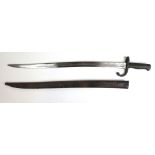A 19th century French Chassepot sword bayonet,