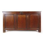 An early 18th century oak coffer,