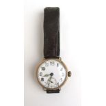 An early 20th century gentleman's 9ct gold cased wristwatch,