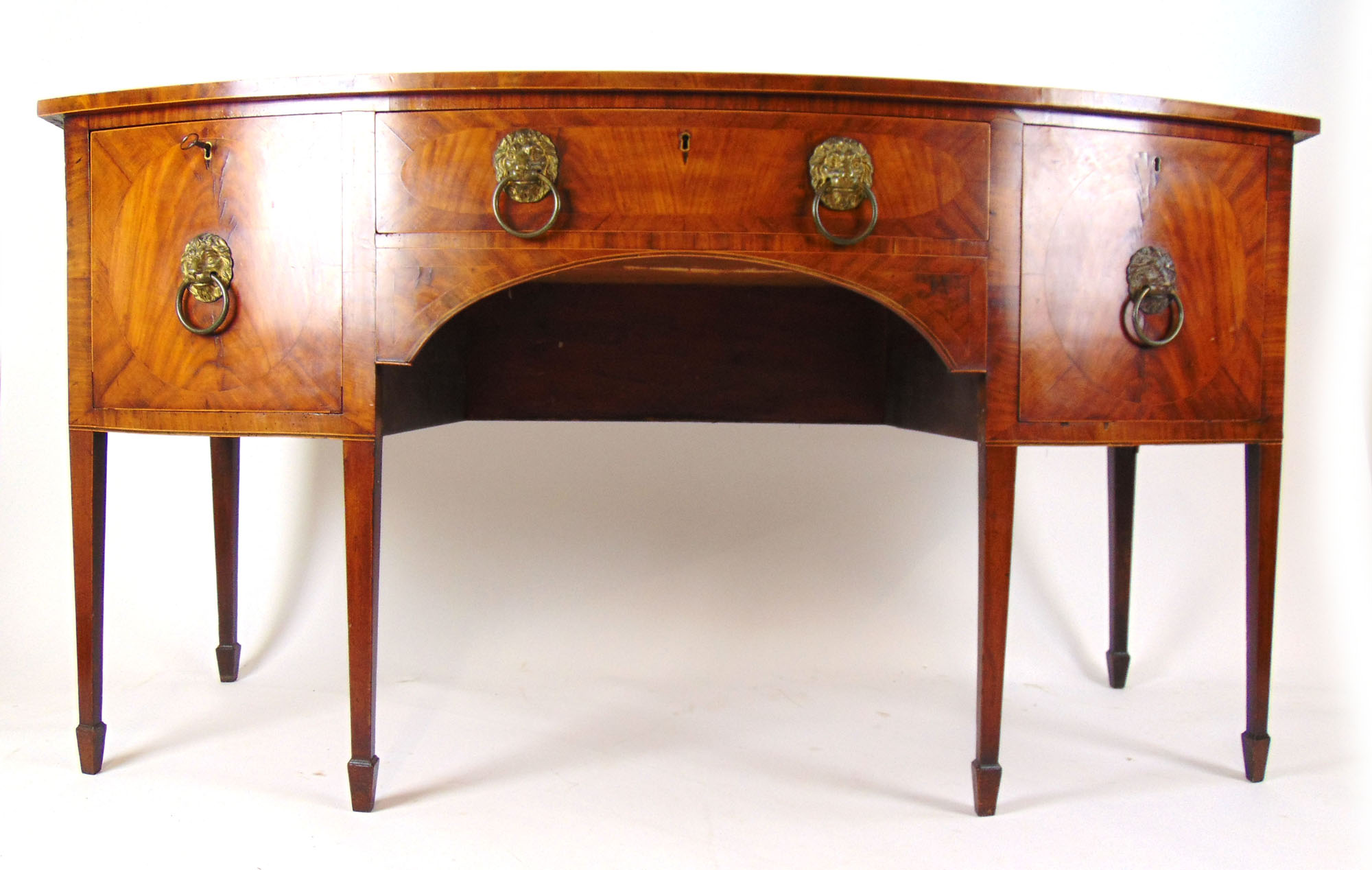 An early 19th century mahogany and boxwood strung bow front sideboard, - Image 2 of 2