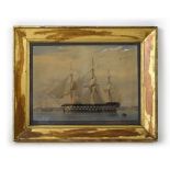 In the manner of William Frederick Mitchell (1845-1914), A study of a three-masted ship at harbour,