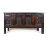 A late 17th/early 18th century oak coffer,
