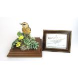 A limited edition Royal Worcester model of a Meadow Pipit and Silverweed modelled by Dorothy