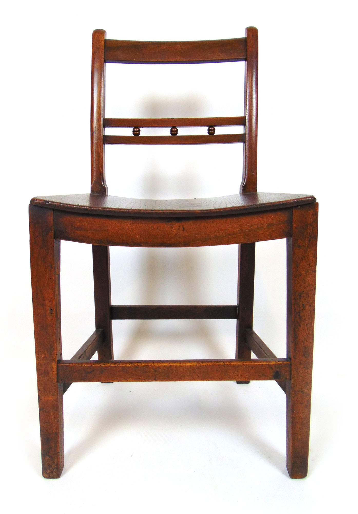 A set of five early 19th century elm and walnut dining chairs, - Image 2 of 3