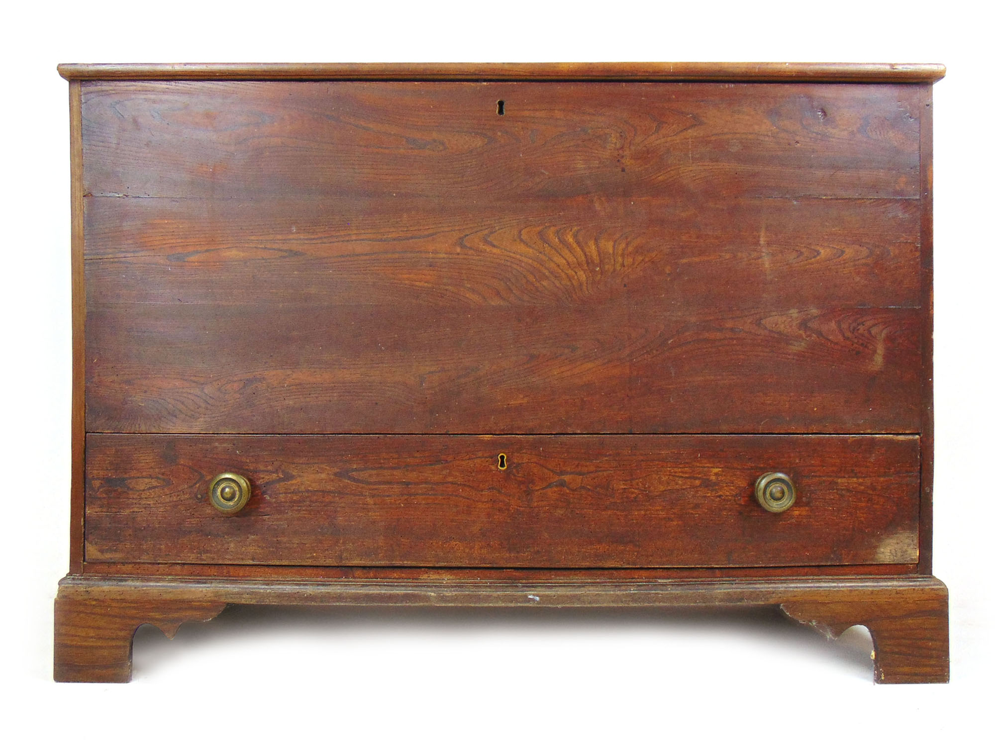 An 18th century elm mule chest, - Image 2 of 2