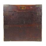 A 19th century oak and brass mounted silver box,