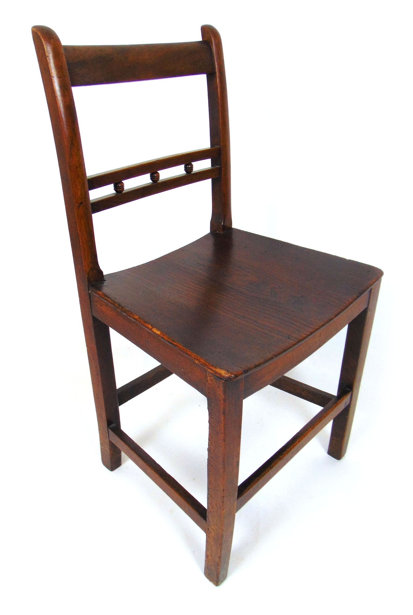A set of five early 19th century elm and walnut dining chairs, - Image 3 of 3