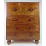 A George III mahogany secretaire chest of drawers,