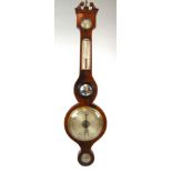 A 19th century mahogany and boxwood strung banjo barometer,