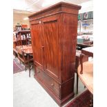 A Victorian converted mahogany cupboard above sealed drawer
